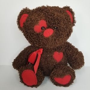 Dan Dee Valentine Chocolate‎ Scented Teddy Bear Heart Stuffed Plush 15" Brown